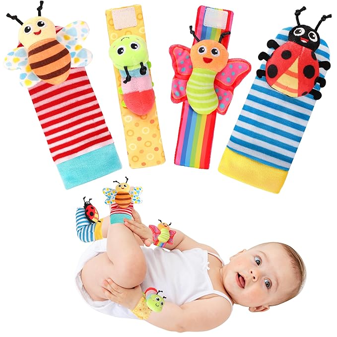 Baby Toys for 0-12 Months Newborn Boys and Girls Gifts Wrist Rattle Socks for Babies 0-6 Months Infant Girl Boy Toys for Babies 3-6 Months Shower Gifts Baby Essentials
