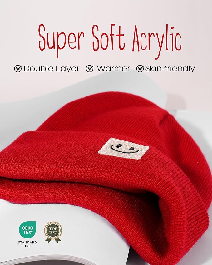 FURTALK Baby Beanie Cute Toddler Winter Hat Knit Boys Girls Warm 2 Pack Kids Embroidered Beanies Cap for 0-8 Years
