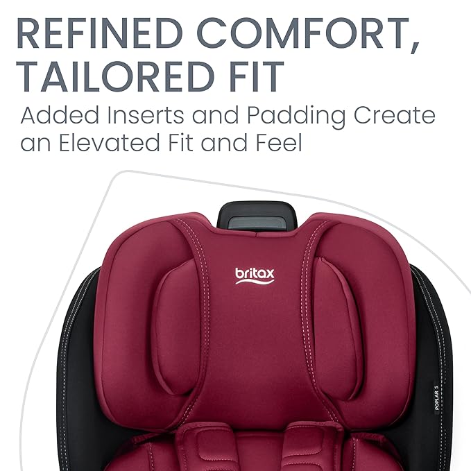 Britax Poplar S Convertible Car Seat, 2-in-1 Car Seat with Slim 17-Inch Design, ClickTight Technology, Ruby Onyx