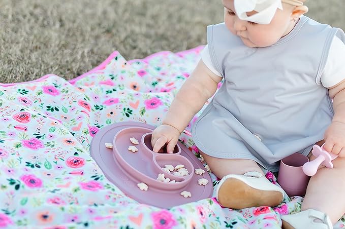 BapronBaby Minimalist Light Grey Bapron - No Neck Tie Safer Bib for Baby & Toddler - Soft Waterproof Stain Resistant - Machine Washable - Sz Preschool 3-5yrs