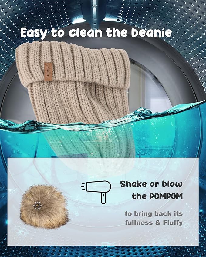 FURTALK Kids Winter Hat Toddler Knitted Beanie with Faux Fur Pom Poms for Baby Girls Boys