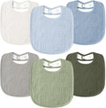 Susurration Muslin Baby Drool Bibs 6Pack Soft Square Adjustable Baby Bandana Bibs for Unisex Girls & Boys