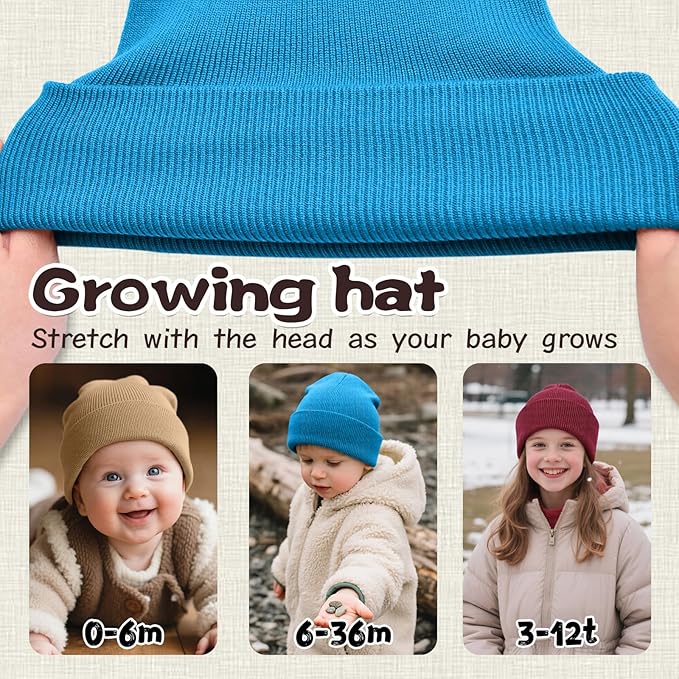 ZOORON Toddler Beanie Baby Beanies for Boys Girls Kids Winter Hats Children Knit Warm Caps 0-12years
