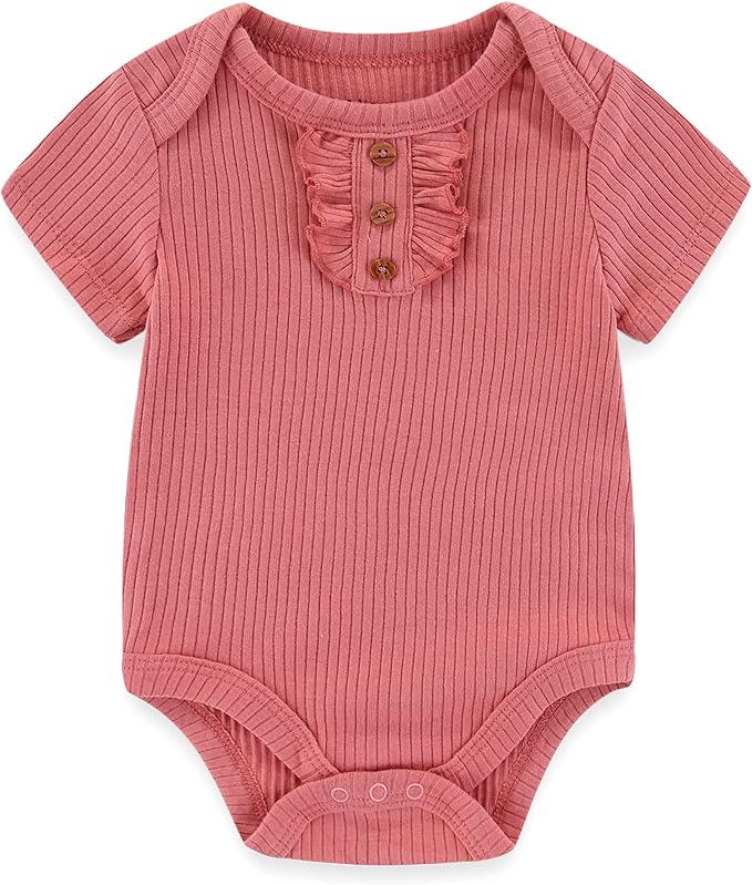 Kiddiezoom Newborn Baby Unisex Cotton One-Piece Bodysuits Baby Gift 5-Pack Baby Clothes