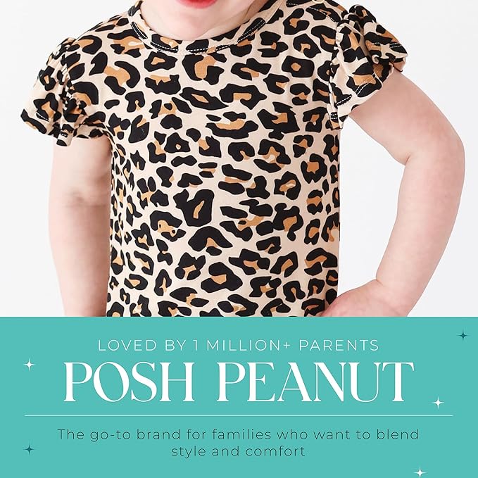 Posh Peanut Baby Girl Pajamas – Ruffled Cap Sleeve Romper PJs – Soft Viscose from Bamboo One-Piece for Babies & Toddlers