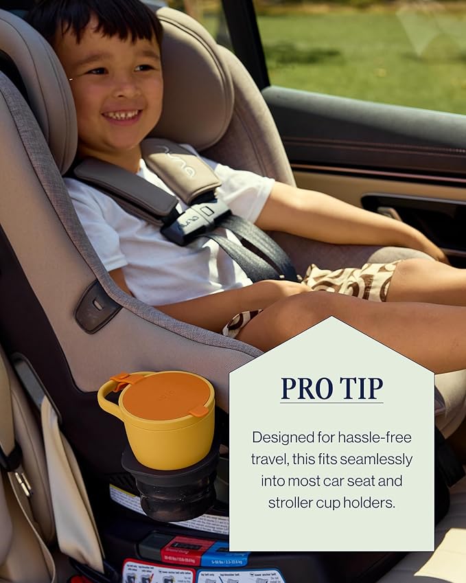 Lalo Snack Cup - Mess-Free Silicone Snack Cups for Toddlers & Babies with Detachable Lid, BPA-Free Baby Snack Containers, Fits Most Stroller & Car Seat Cup Holders, Dishwasher Safe, Lavender