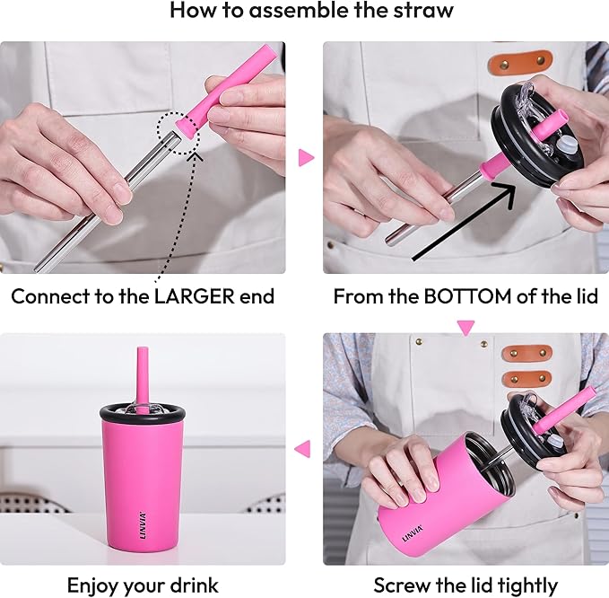 Candy Tumbler, 12 oz Kids Insulated Stainless Steel Water Bottle with Spill Resistant Silicone-Metal Straw and 2-in-1 Lid, BPA-Free, Cup Holder Friendly, Dishwasher Safe, Teal