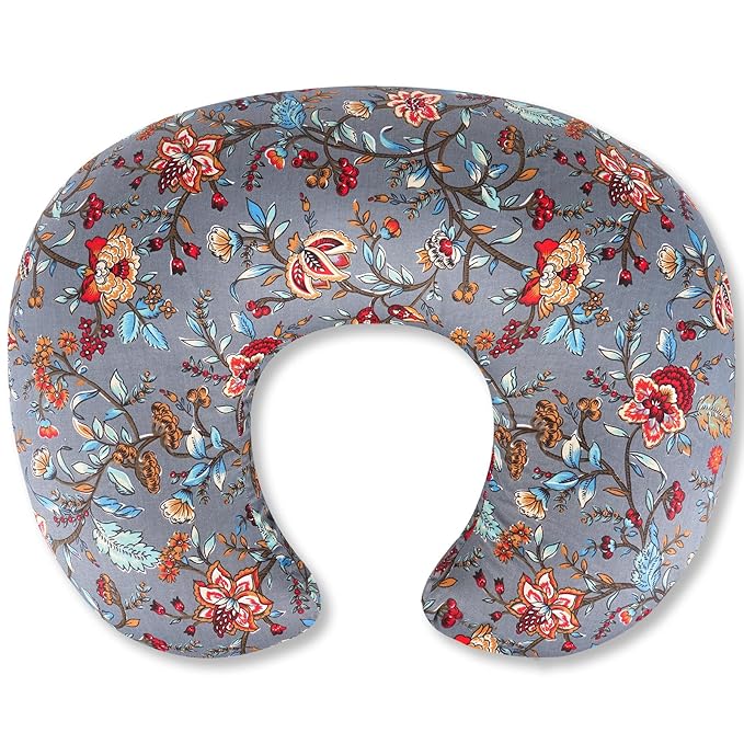 Nursing Pillow, Breastfeeding Pillows with Standard Size Removable Cover, Breast Feeding Pillow with Breathable Filling, Ergonomic Nursing Essentials for Bottle and Breastfeeding- Peony