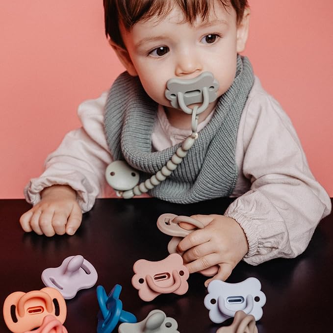 Color Essence SX PRO Silicone Baby Pacifier 1Pk, Made with 100% Soft Silicone, Baby Essentials Perfect for Breastfeeding Babies, Designed in Spain, 0-6 Mths, Irish Cream