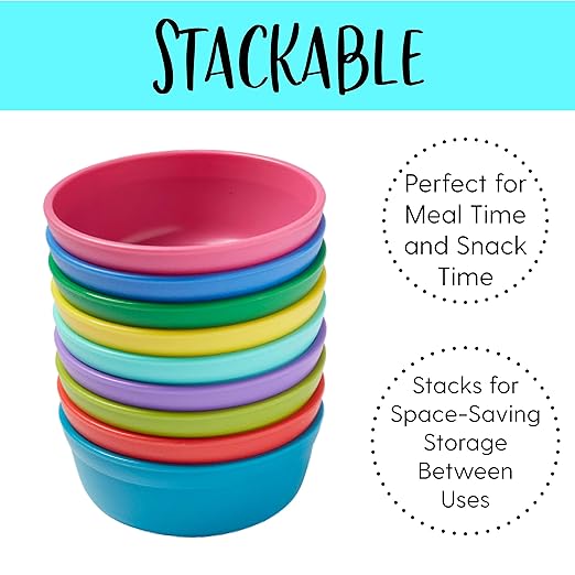 ECR4Kids ELR-18100-BE My First Meal Pal Snack Bowls – BPA-Free, Dishwasher Safe, Stackable Bowls for Baby, Toddler and Child Feeding - 3-Pack, Berry
