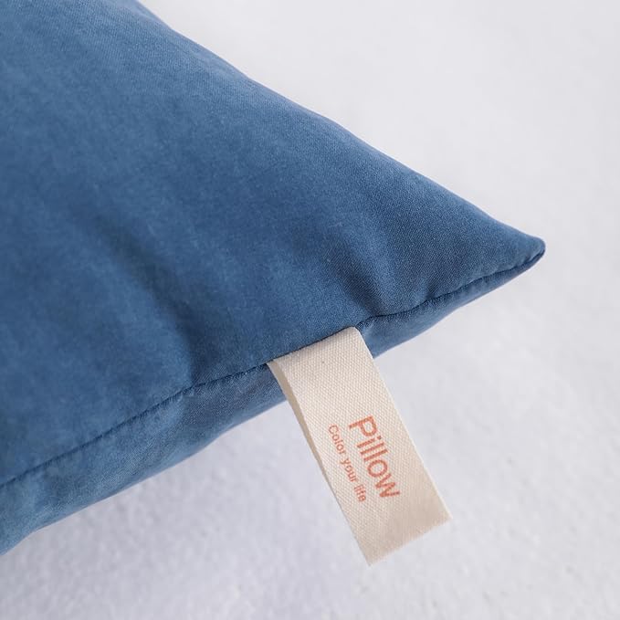 NTBAY Toddler Pillows, Down Alternative 13"x18" Pillows, Machine Washable - Soft and Breathable Travel Small Pillow for Sleeping, Ideal for Daycare, Crib, Cot, Denim Blue
