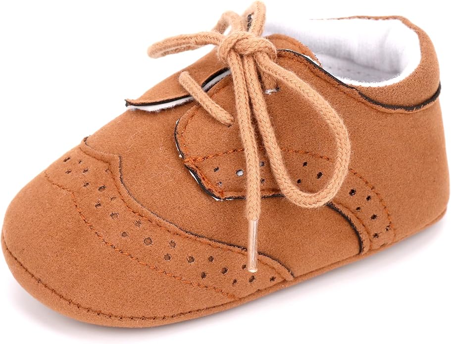 LONSOEN Baby Girls Boys Loafers Prewalker Dress Crib Shoes