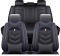 Leather Car Seat Covers Fit for LR Range Rover Sport 2023-2025, 5 Seater Waterproof and Wear-Resistant Seat Cover Interior Accessories(Full Set with Pillow,Black&Blue)