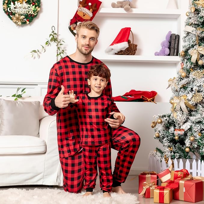 Schbbbta Family Matching Pajamas Holiday Sleepwear Long Sleeve Pjs Sets