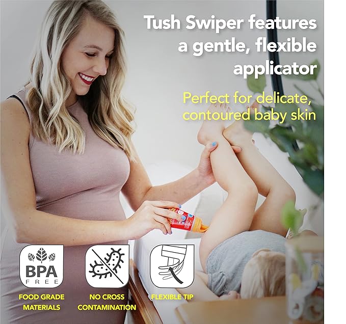 Eli & Ali Tush Swiper - Diaper Rash Cream & Butt Paste Applicator - Universal Fit for Most Diaper Creams | Mess-Free & Hygienic Alternative to Cream Spatula - Carry Less Baby Gear - Grey, 1 Pack
