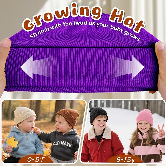 ZOORON Toddler Beanie Baby Boys Girls Beanies Kids Winter Hats Children Knit Warm Caps Soft Ski Hat