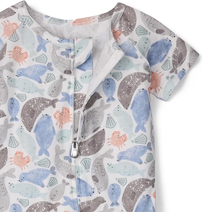 Loulou Lollipop Tencel Lyocell Short Sleeve Zipped Romper