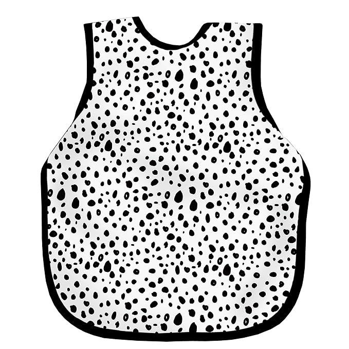 BapronBaby Organic Dot Bapron - No Neck Tie Safer Bib for Baby & Toddler - Soft Waterproof Stain Resistant - Machine Washable - Sz Baby/Toddler 6m-3T