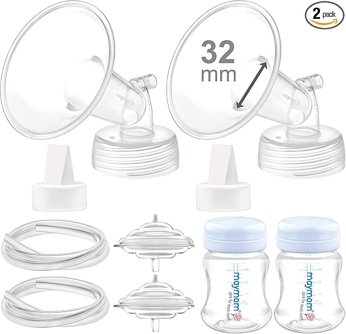 Maymom Pump Parts Compatible with Spectra S2 S1, 32 mm Flange Valve Tube Bottle Backflow Protector, Not Original Spectra S2 Replacement Pump Parts Duckbill Valve Bottle Membrane