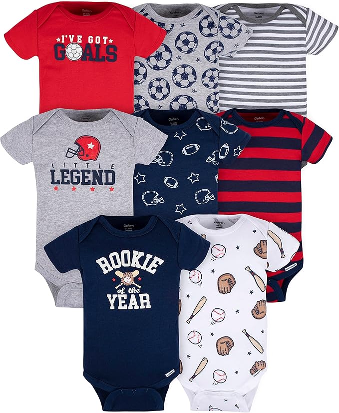 Gerber baby-boys 8-pack Short Sleeve Onesies Bodysuits