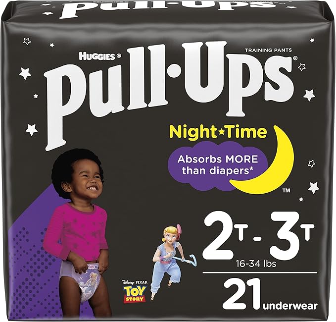 Pull-Ups Girls' Nighttime Potty Training Pants Training Underwear, 2T-3T, 21 Ct