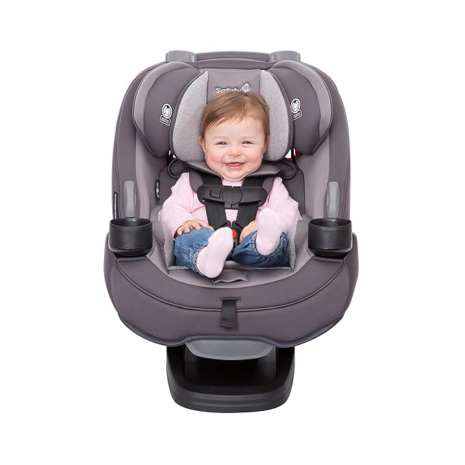 Safety 1st Grow and Go All-in-One Slim Convertible Car Seat, Rear Facing, 5-40 lbs, Forward Facing (30–65 lbs), High Back Booster Seat 40-100 pounds, Shadow