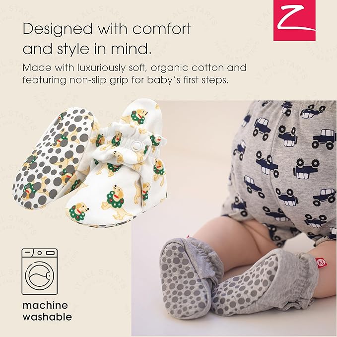 Zutano Organic Baby Booties Newborn Infant, Lost Baby Socks Solution, Unisex, Girl, Boy, 0-3, 3-6, 6-12, 12-18, 18-24 Months
