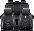 Leather Car Seat Covers Fit for LR Range Rover 2022-2025, 5 Seater Waterproof and Wear-Resistant Seat Cover Interior Accessories(Full Set,Black&White)