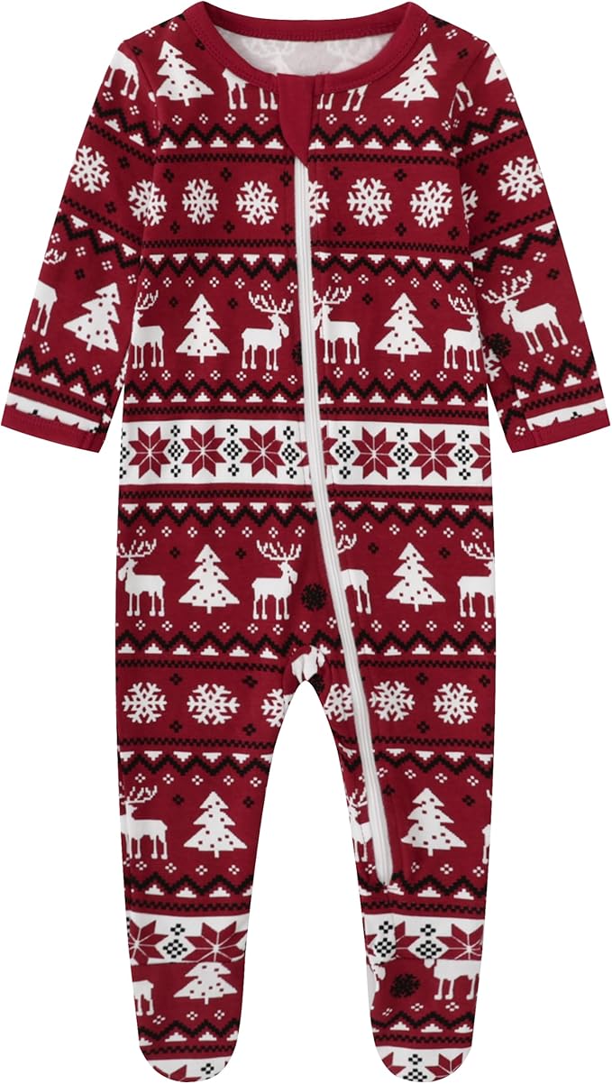 O2 BABY Baby Boys Girls Organic Cotton Zip-Front Sleeper Pajamas, Footed Sleep 'n Play