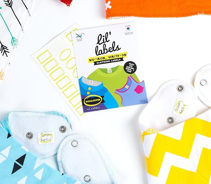 Lil' Labels Daycare Value Pack Bottle and Clothing Labels, Waterproof, Highlighter