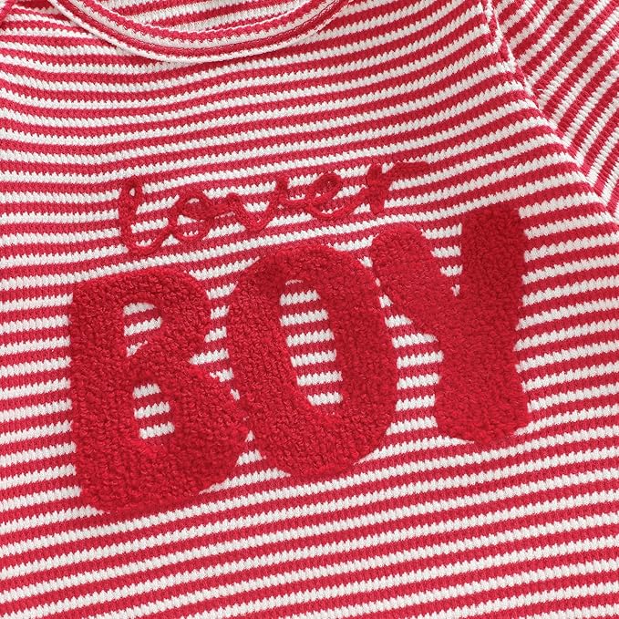 Fernvia Newborn Baby Boy Clothes Letters Print Bodysuit 3 6 9 12 18 Months Long Sleeve Jumpsuit with Hat 2PCS Outfits Set