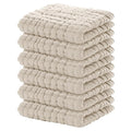 Yoofoss Muslin Baby Washcloths 100% Cotton Face Towels 6 Pack Wash Cloths for Baby 12x12in Soft and Absorbent Baby Wipes (Apricot)