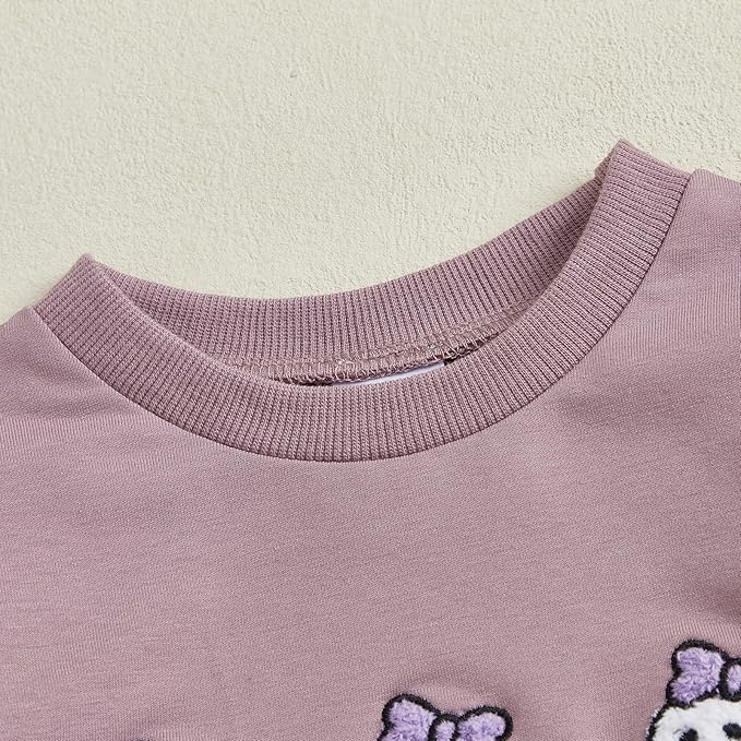 Fernvia Toddler Baby Girl Clothes 3 6 9 12 18 24 Months Fall Outfits Solid Long Sleeve Sweatshirt Tops + Pants Set