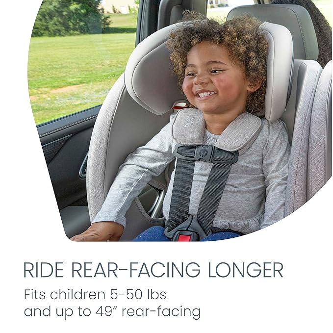 Britax One4Life Slim All-in-One Car Seat, 10 Years of Use, 17.5” SpaceSaver Design, Converts from Rear-Facing Infant Car Seat to Forward-Facing Booster Seat, ClickTight Installation, Parchment