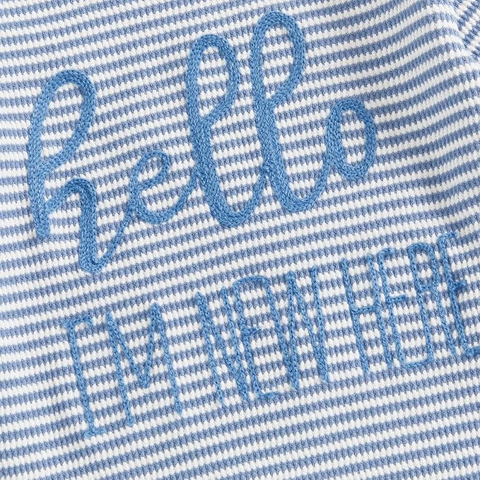 Fernvia Newborn Baby Boy Clothes Letters Print Bodysuit 3 6 9 12 18 Months Long Sleeve Jumpsuit with Hat 2PCS Outfits Set