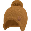 Baby Beanies, Baby Hats for Boys, Girls - Cute Toddler Winter Hat, Soft & Stretchy Beanies for Infant, Newborn 6-36 Months, Cozy & Warm with Earflap Muff & Pom (Latte)