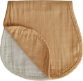 mushie Muslin Baby Burp Cloths | 100% Organic Cotton, Set of 2 (Fall Yellow/Fog)