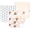 Copper Pearl Premium Baby Burp Cloths - 3-Pack Large Cotton Burp Cloths, Extra Soft Spit Up Rags with 3 Absorbent Layers, Perfect for Baby Girl Gifts (21" x 10" Size, Blush Set)