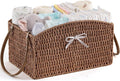 HBlife Diaper Caddy Organizer, Large Hand-Woven Storage Basket for Diapers & Baby Essentials - Elegant Curved Design, Ideal Gift for Baby Shower & Registry Must-Have