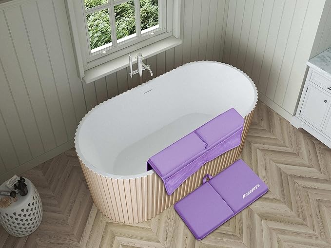 Bath Kneeler and Elbow Rest Pad for Baby - Memory Foam Kneeling Mat for Tub and Bath Toy Organizer