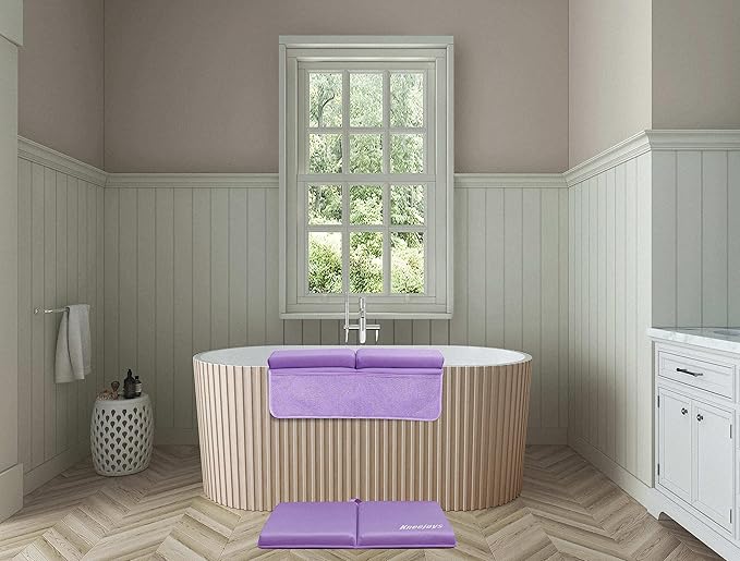 Bath Kneeler and Elbow Rest Pad for Baby - Memory Foam Kneeling Mat for Tub and Bath Toy Organizer