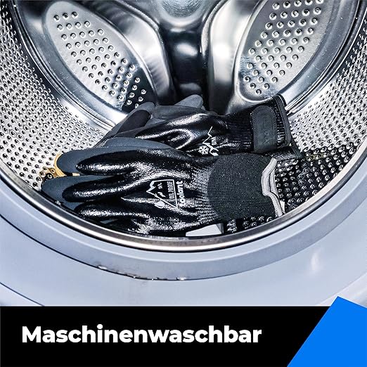 Waterproof Gloves for Men and Women, Freezer Gloves with Grip, Double Nitrile Dipped for Extreme Oil Repellent, for Construction, Mechanics, Mining, Plumbing, Black, XX-Large