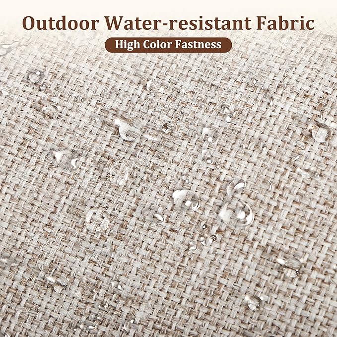 Outdoor Patio Ottoman Set of 2, All Weather Rattan Wicker Ottoman Seat, Outdoor Footstool Footrest Seat for Patio, Backyard, Poolside, Garden