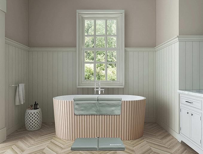 Bath Kneeler and Elbow Rest Pad Bath Kneeler Baby Bath Mat Kneeling Pad Bath Toy Organizer for Tub Kneeling Pad for Bathing Baby Memory Foam