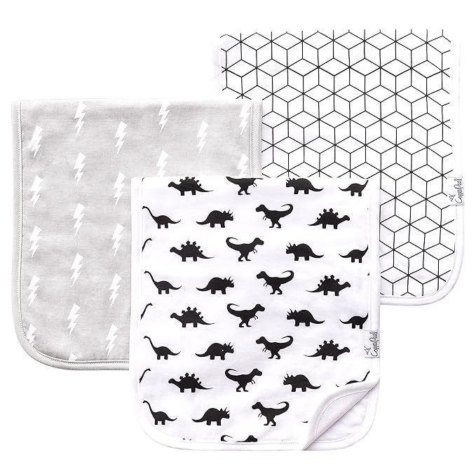 Copper Pearl Premium Baby Burp Cloths - 3-Pack Large Cotton Burp Cloths, Extra Soft Spit Up Rags with 3 Absorbent Layers, Perfect for Baby Boy Gifts (21" x 10" Size, Wild Set)