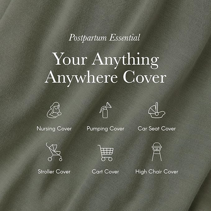 Solly Baby Nursing Cover, Ultra-Breathable, Lightweight Breastfeeding Cover-Up, Buttery-Soft Fabric, Universal Fit, Postpartum Essentials, Newborn Must Haves, Sage Chequer