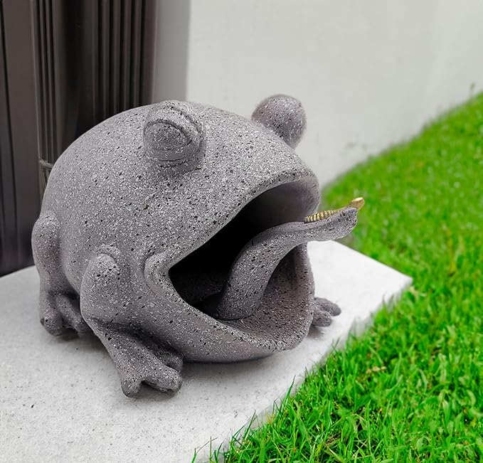 coolboy Frog Statues Gutter Downspout Extension Garden Decoration,Animal Resin Statue Outdoor Decor,Downspout Diverter Decorative Gutter Extension,3"×4" Downspout Extender Diverter Splash Block