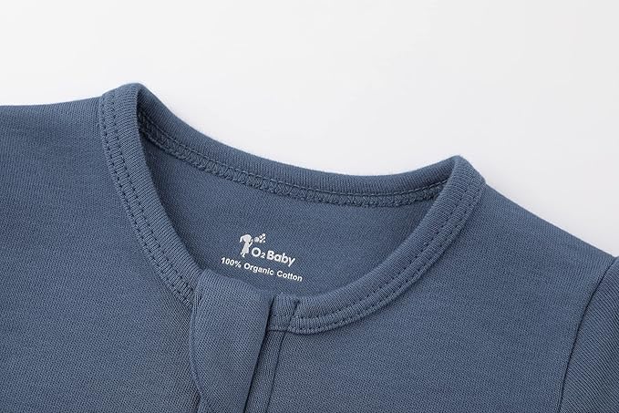 O2 BABY Baby Boys Girls Organic Cotton Zip-Front Sleeper Pajamas, Footed Sleep 'n Play