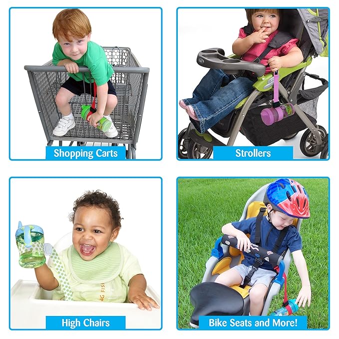 PBnJ Baby SippyPal Sippy Cup Holder Strap Leash Tether (Sports 2-Pack)
