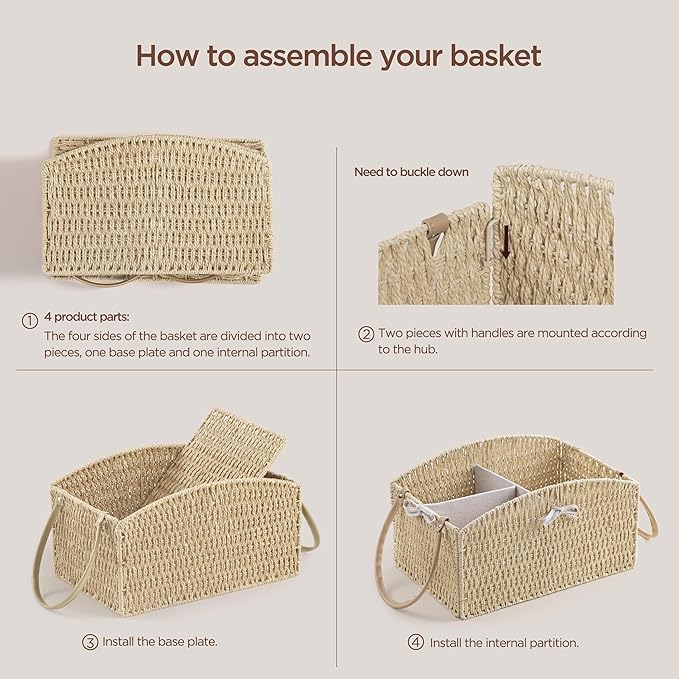 HBlife Diaper Caddy Organizer, Large Hand-Woven Storage Basket for Diapers & Baby Essentials - Elegant Curved Design, Ideal Gift for Baby Shower & Registry Must-Have